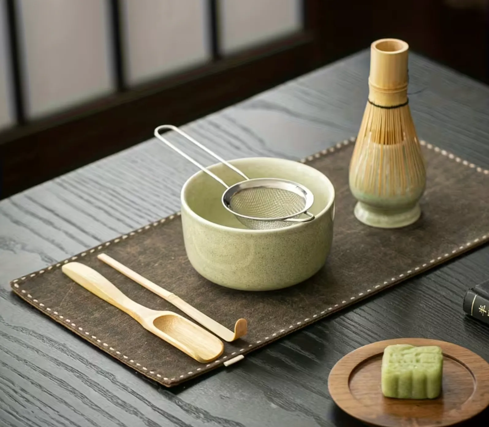 Set premium i matcha-s OMU me tas qeramike, chasen bambooje dhe chashaku